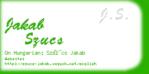 jakab szucs business card